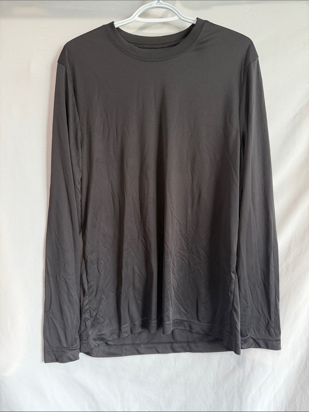 Hanes Men's Long Sleeve Crew Neck Shirt - Charcoal